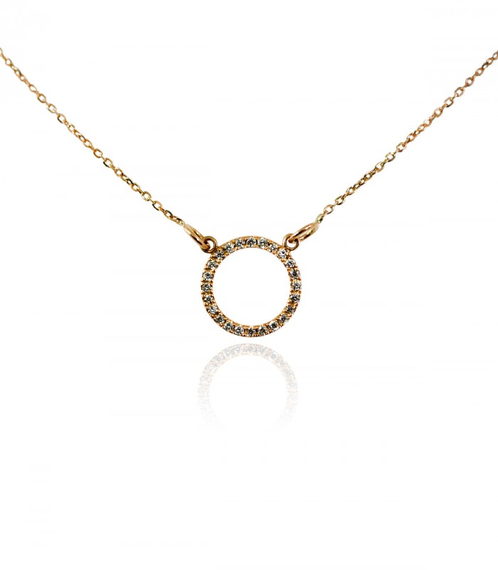 collar circulo diamantes oro rosa