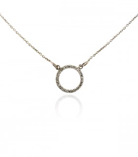 collar circulo diamantes oro blanco