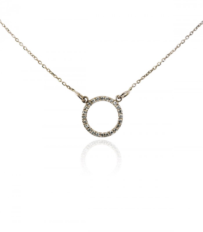 collar circulo diamantes oro blanco