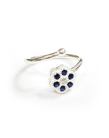 Anillo de plata con botón mallorquín Anima de Mallorca