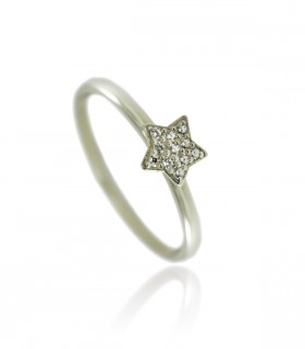 anillo estrella diamantes oro blanco