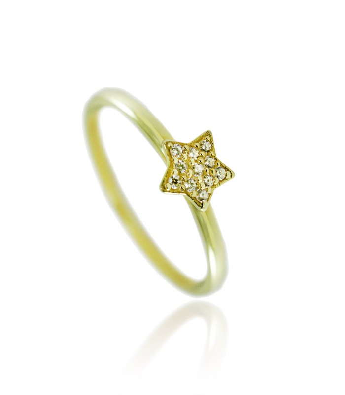 anillo estrella diamantes oro amarillo