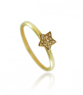 anillo estrella diamantes oro rosa