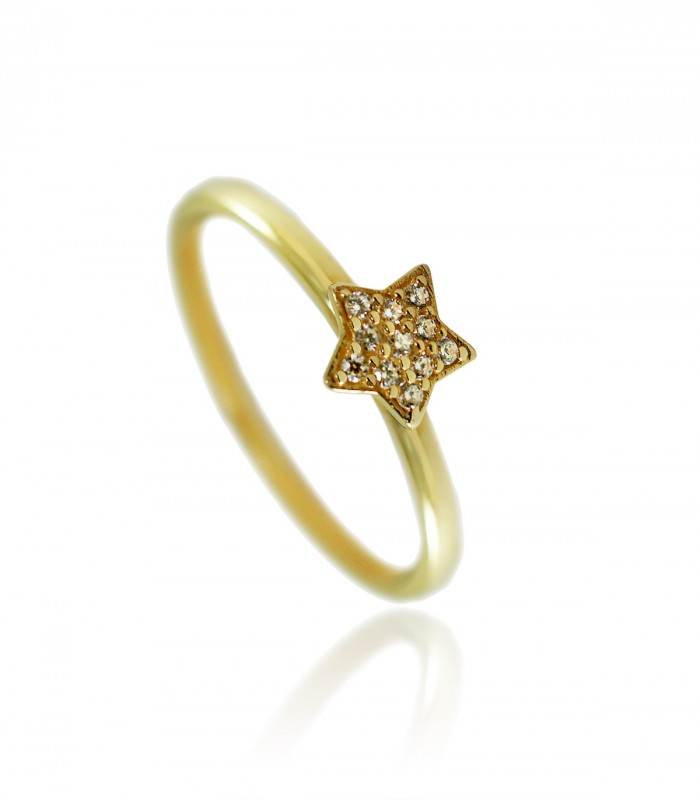 anillo estrella diamantes oro rosa